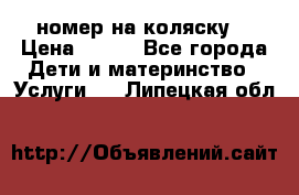 номер на коляску  › Цена ­ 300 - Все города Дети и материнство » Услуги   . Липецкая обл.